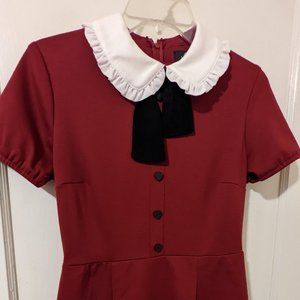 Valfre Amandine Burgundy Collar Dress